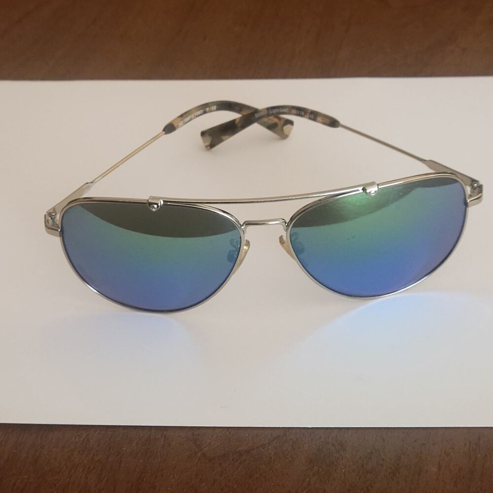 Coach HC7087 L1053 Aviator Sunglasses Gold Tortoise Iridescent Mirror Lens
